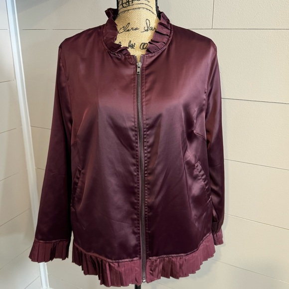 Lane Bryant Ruffle Pleated Trim Jacket - 14/16 - Picture 2 of 11